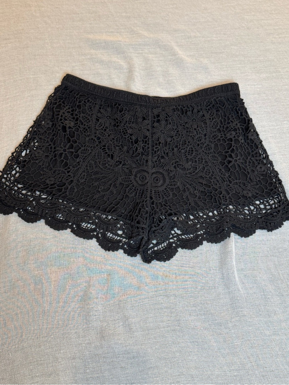 Black Crochet Lace Cotton Shorts Size L
Boho Festival Goth Summer Beach